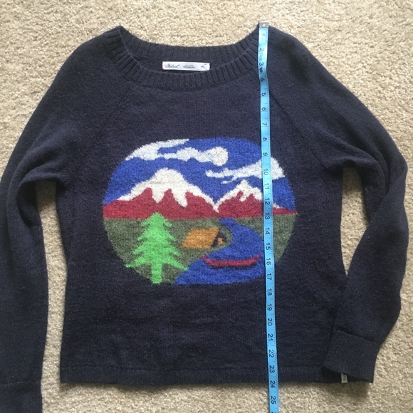 Woolrich Navy Mountain Scene Sweater - Picture 4 of 7